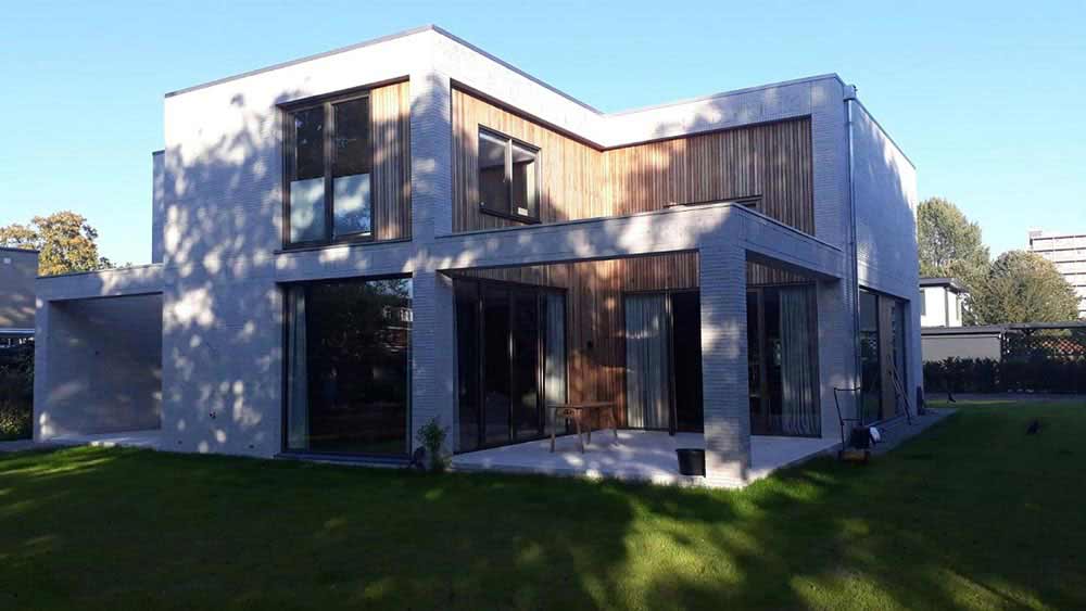 Koeleman Bouw Nieuwbouw Villa met bijzonder metselwerk inclusief kelder De schulp Amstelveen