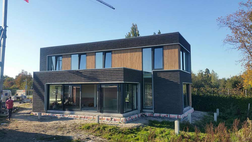 Koeleman Bouw Nieuwbouw villa met bijzonder metselwerk De regenboog Nieuwkoop