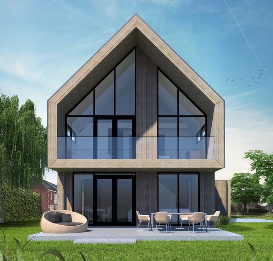 Koeleman Bouw Nieuwbouw woning met groot balkon Waterhoen Noorden